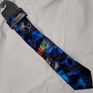 Blue Skull Graphic Tie